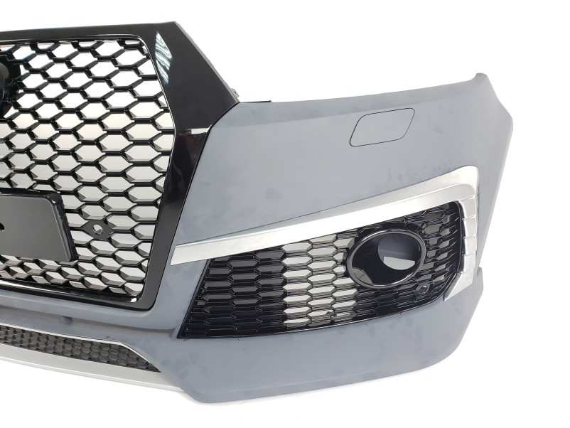 Передній бампер  ( RS Style ) Silver Black на Audi Q7 4M 2015-2020 року