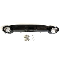 Дифузор ( заднього бампера ) Black Silver / Chrome Pipe ( в стилі RS6 ) на Audi A6 C7 2014-2018 року