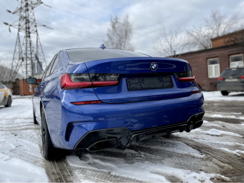 Дифузор ( заднього бампера ) Чорний глянець M340i ( V4 ) на BMW 3 Series G20 / G21 2018-2022 року