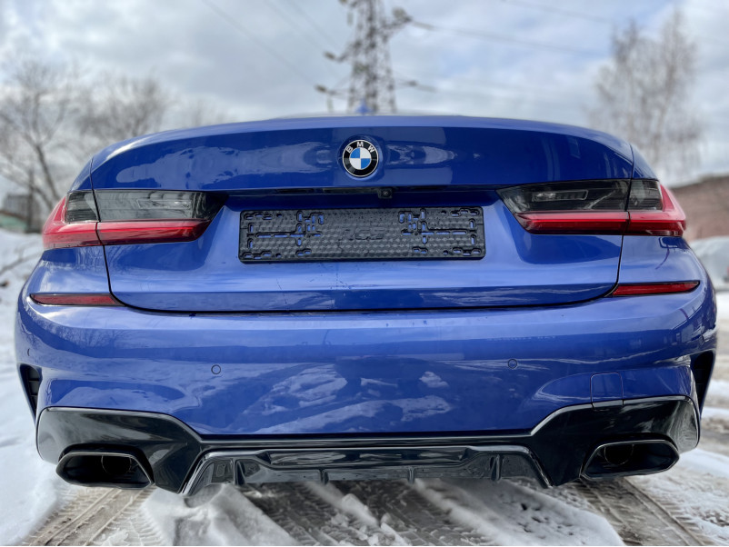 Дифузор ( заднього бампера ) Чорний глянець M340i ( V4 ) на BMW 3 Series G20 / G21 2018-2022 року