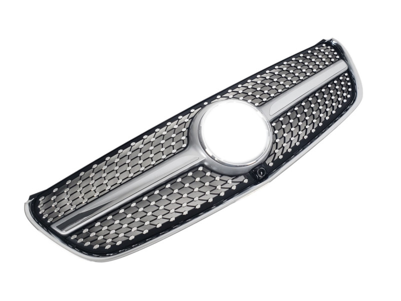Решітка радіатора Silver ( з місцем під камеру ) Diamond на Mercedes-Benz V-Class W447 2014-2019 року