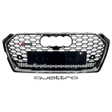 Решітка радіатора Chrome Black ( в стилі RS5 під камеру ) Quattro на Audi A5 B9 2016-2020 року