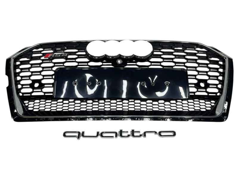 Решітка радіатора Chrome Black ( в стилі RS5 під камеру ) Quattro на Audi A5 B9 2016-2020 року