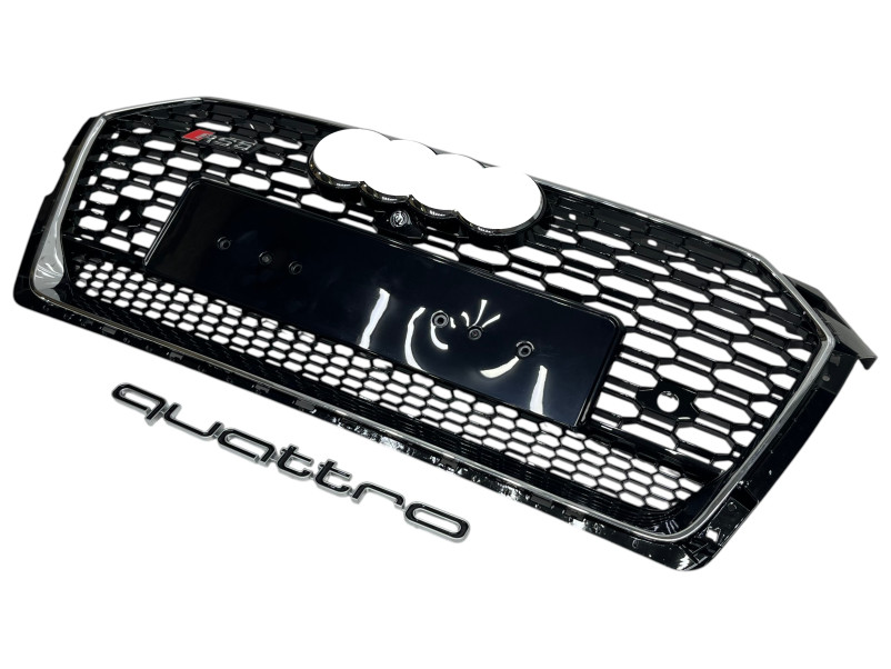 Решітка радіатора Chrome Black ( в стилі RS5 під камеру ) Quattro на Audi A5 B9 2016-2020 року
