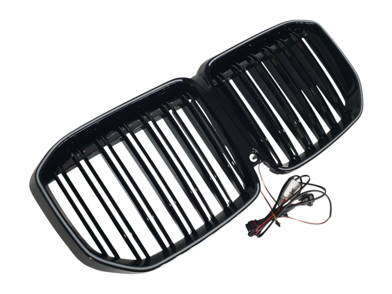 Ніздрі Чорний глянець LED ( Iconic Glow ) 2bar на BMW X7 G07 2018-2022 року