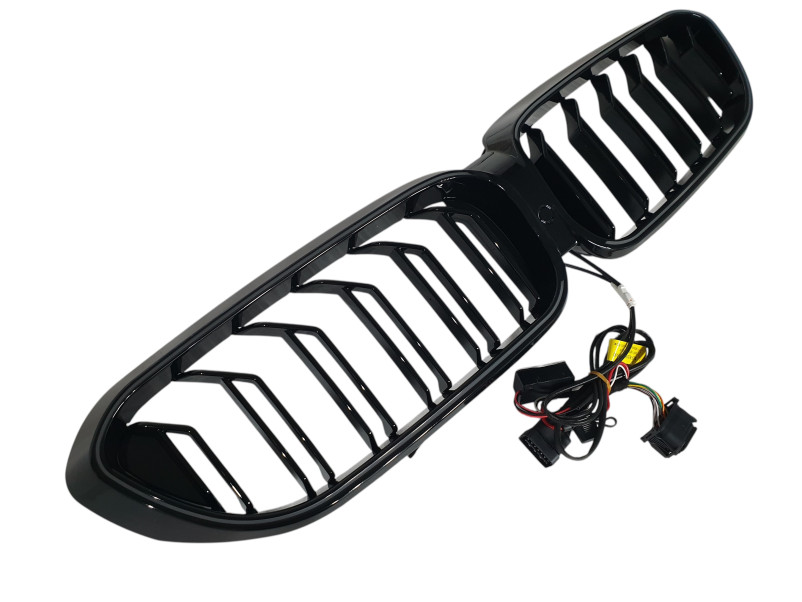 Ніздрі Чорний глянець LED ( Iconic Glow ) Old to New на BMW 5 Series G30 / G31 2017-2020 року