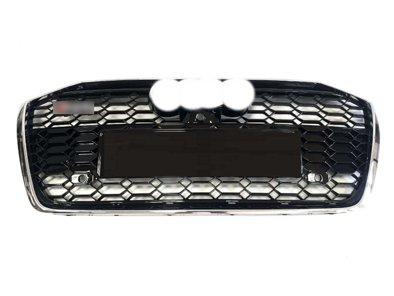 Решітка радіатора Chrome Black ( в стилі RS6 під камеру без радарів ) на Audi A6 C8 2018-2023 року