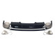 Дифузор ( заднього бампера ) Black Silver / Chrome Pipe ( в стилі RS4 ) на Audi A4 B9 2015-2019 року
