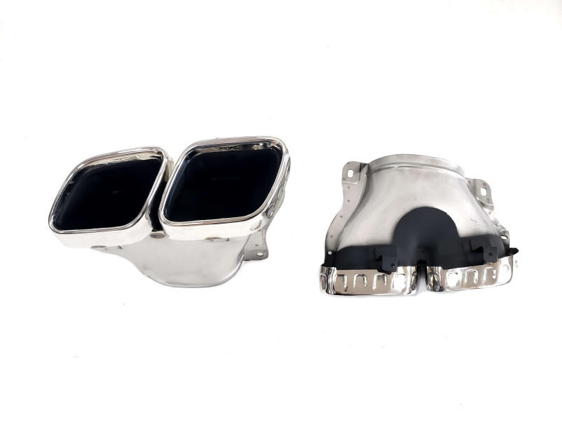 Дифузор ( заднього бампера ) Silver Black / Chrome Pipe ( стиль GLS63 AMG ) на Mercedes-Benz GLS-Class X167 2019-2023 року