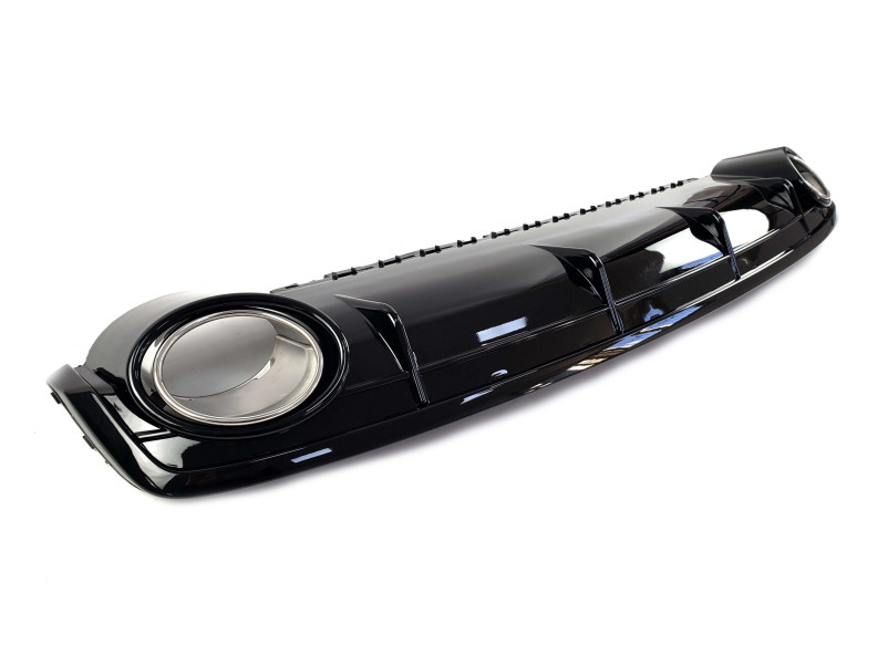Дифузор ( заднього бампера ) Full Black / Chrome Pipe ( в стилі RSQ7 ) на Audi Q7 4M 2015-2020 року