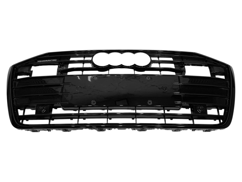 Решітка радіатора Full Black ( в стилі S6 під камеру та радари ) на Audi A6 C8 2018-2023 року