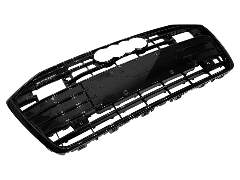 Решітка радіатора Full Black ( в стилі S6 під камеру та радари ) на Audi A6 C8 2018-2023 року
