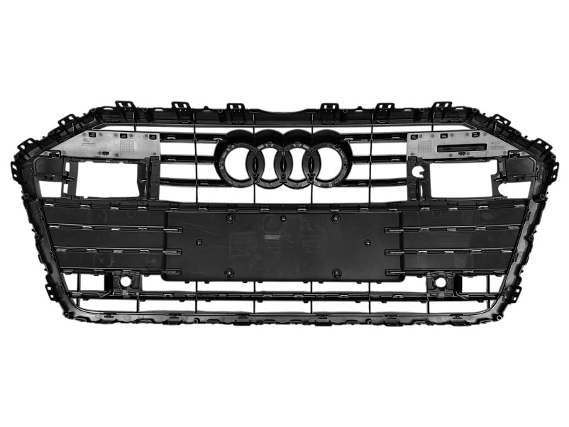 Решітка радіатора Full Black ( в стилі S6 під камеру та радари ) на Audi A6 C8 2018-2023 року