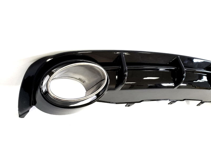 Дифузор ( заднього бампера ) Full Black / Chrome Pipe ( в стилі RS6 ) на Audi A6 C7 2011-2014 року