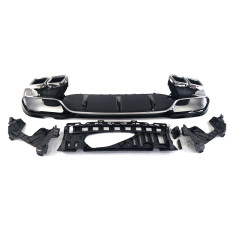 Дифузор ( заднього бампера ) Chrome Black / Chrome Pipe ( стиль E63 ) AMG на Mercedes-Benz E-Class W213 2016-2020 року