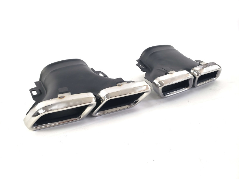 Дифузор ( заднього бампера ) Chrome Black / Chrome Pipe ( стиль E63 ) AMG на Mercedes-Benz E-Class W213 2016-2020 року