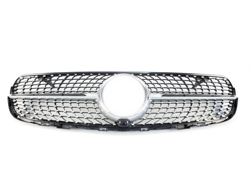 Решітка радіатора  ( з місцем під камеру ) Diamond Silver на Mercedes-Benz GLC-Class X253 2015-2019 року