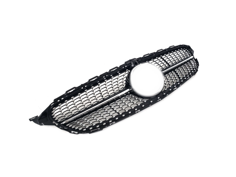 Решітка радіатора Black ( з місцем під камеру ) Diamond  на Mercedes-Benz C-Class W205 2018-2021 року