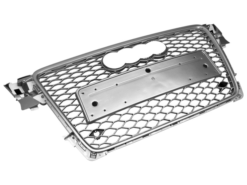 Решітка радіатора Full Silver ( стиль RS4 ) на Audi A4 B8 2007-2011 року