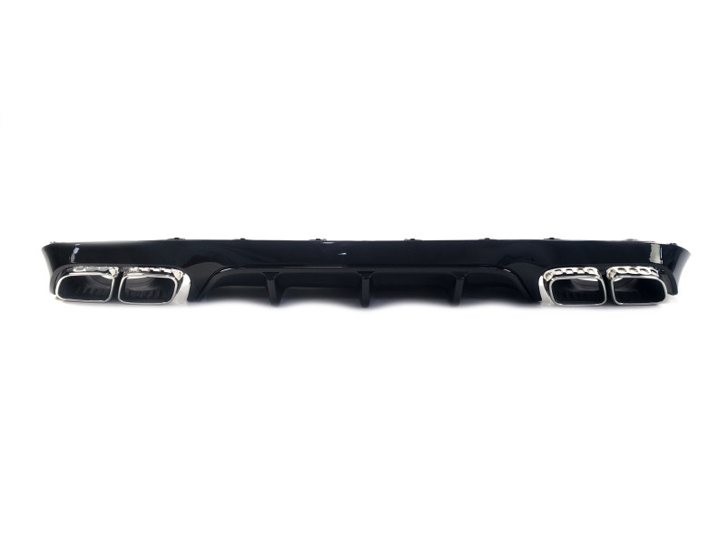 Дифузор ( заднього бампера ) Full Black / Chrome Pipe ( стиль E63 ) Coupe AMG на Mercedes-Benz E-Class W213 2020-2023 року