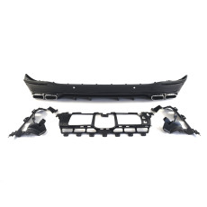 Дифузор ( заднього бампера ) Full Black / Chrome Pipe ( стиль GLE63 AMG ) на Mercedes-Benz GLE-Class W167 2018-2023 року