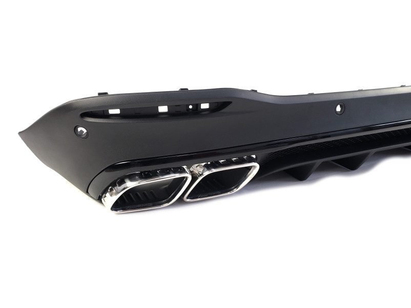 Дифузор ( заднього бампера ) Full Black / Chrome Pipe ( стиль GLE63 AMG ) на Mercedes-Benz GLE-Class W167 2018-2023 року