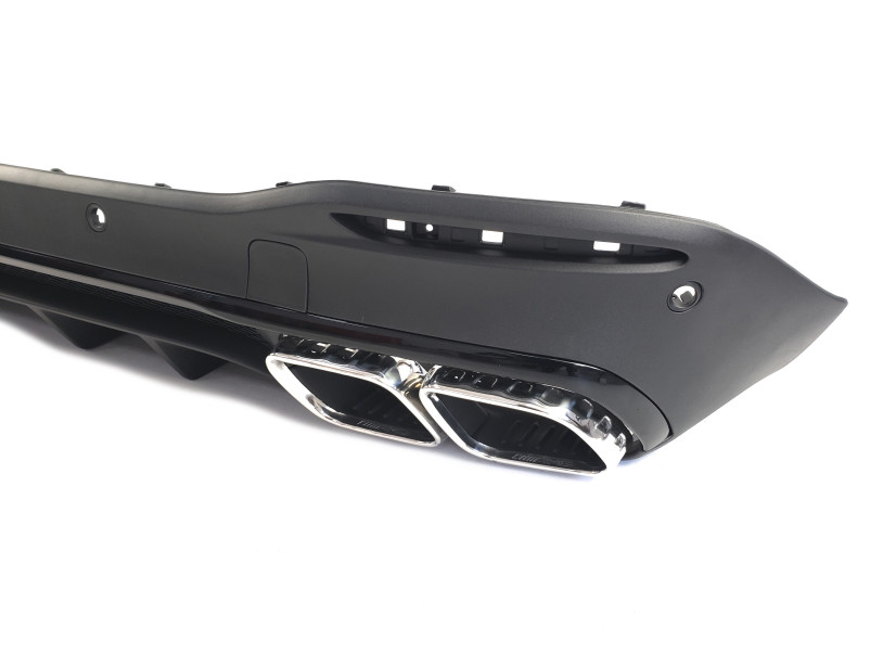 Дифузор ( заднього бампера ) Full Black / Chrome Pipe ( стиль GLE63 AMG ) на Mercedes-Benz GLE-Class W167 2018-2023 року