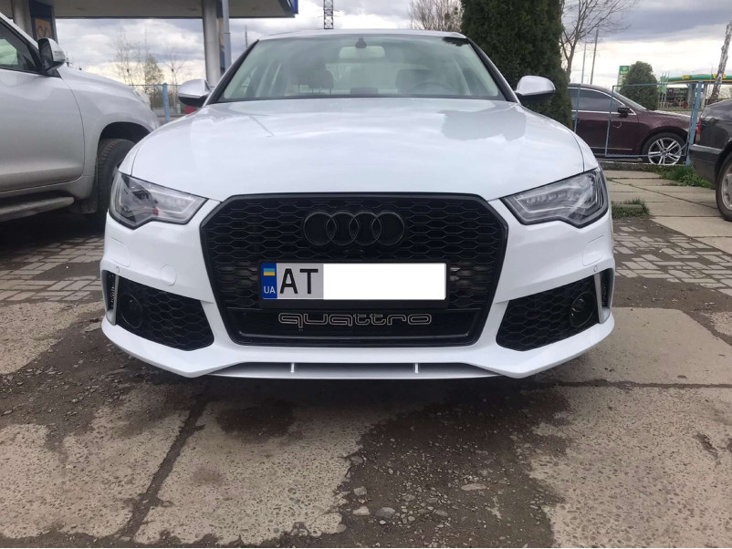 Передній бампер  ( в стилі RS6 ) на Audi A6 C7 2011-2014 року