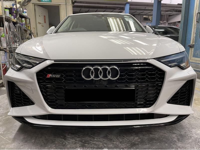 Передній бампер  ( в стилі RS6 ) V2 на Audi A6 C8 2018-2023 року