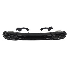 Дифузор ( заднього бампера ) Full Black / Black Pipe ( стиль E63 ) Coupe AMG на Mercedes-Benz E-Class W213 2016-2020 року