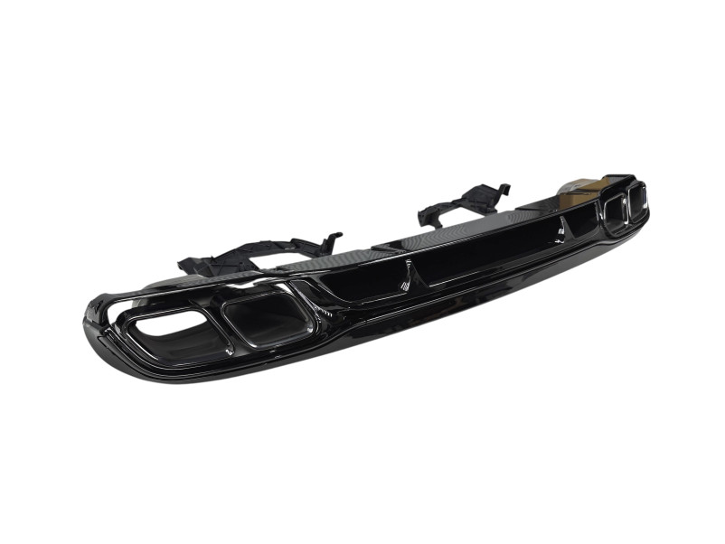 Дифузор ( заднього бампера ) Full Black / Black Pipe ( стиль E63 ) Coupe AMG на Mercedes-Benz E-Class W213 2016-2020 року