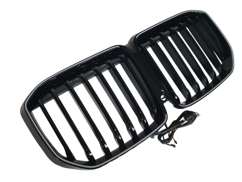 Ніздрі Чорний глянець LED ( Iconic Glow ) 1bar на BMW X7 G07 2018-2022 року
