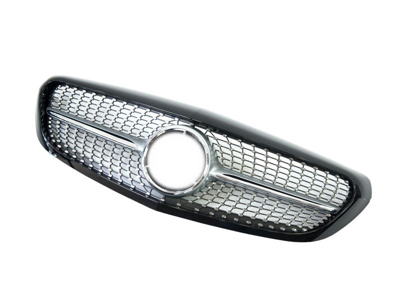 Решітка радіатора  Diamond Silver / Black Rim Classic на Mercedes-Benz C-Class W205 2014-2018 року