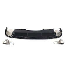 Дифузор ( заднього бампера ) Full Black / Chrome Pipe ( в стилі RS4 ) на Audi A4 B9 2015-2019 року