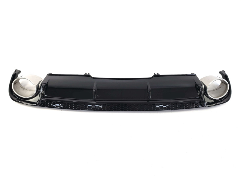 Дифузор ( заднього бампера ) Full Black / Chrome Pipe ( в стилі RS4 ) на Audi A4 B9 2015-2019 року