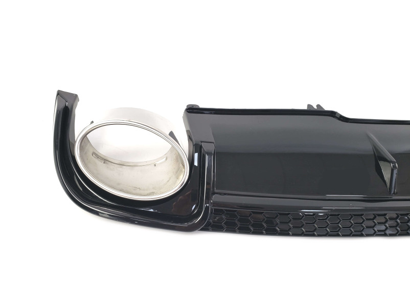 Дифузор ( заднього бампера ) Full Black / Chrome Pipe ( в стилі RS4 ) на Audi A4 B9 2015-2019 року