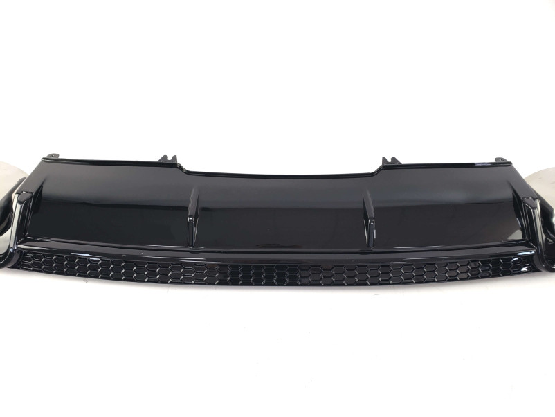 Дифузор ( заднього бампера ) Full Black / Chrome Pipe ( в стилі RS4 ) на Audi A4 B9 2015-2019 року