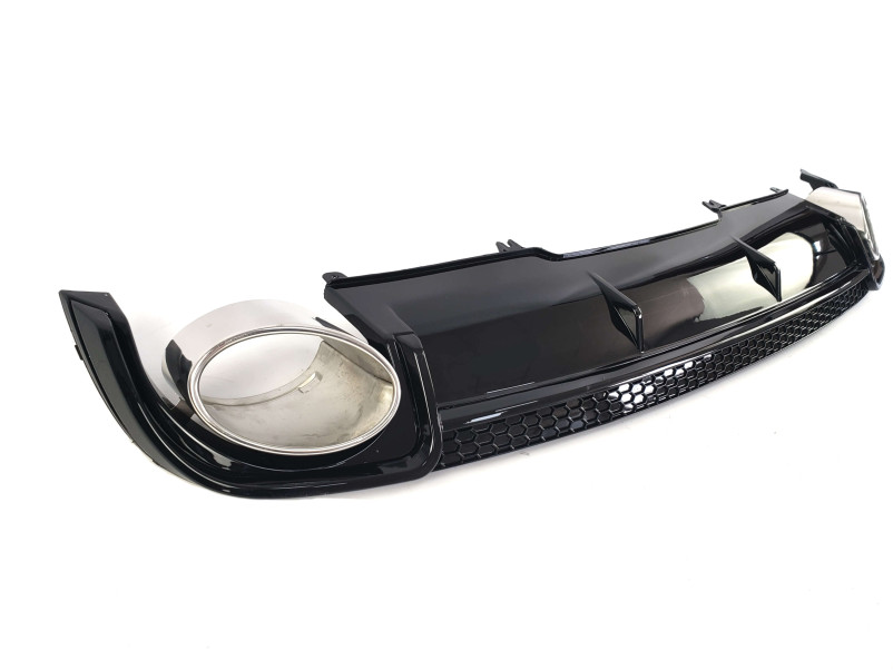 Дифузор ( заднього бампера ) Full Black / Chrome Pipe ( в стилі RS4 ) на Audi A4 B9 2015-2019 року
