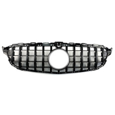 Решітка радіатора Full Black ( з місцем під камеру ) GT на Mercedes-Benz C-Class W205 2018-2021 року
