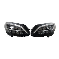 Передні фари  Led High Performance ( комплектні з лого ) на Mercedes-Benz C-Class W205 2018-2021 року