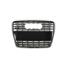 Решітка радіатора Chrome Black ( в стилі S6 ) без PDC на Audi A6 C6 2004-2011 року