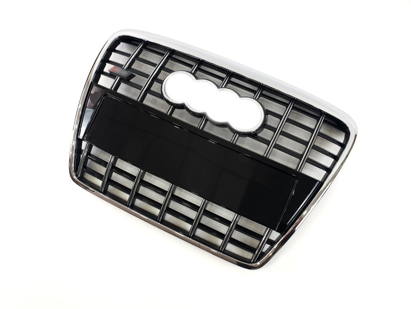 Решітка радіатора Chrome Black ( в стилі S6 ) без PDC на Audi A6 C6 2004-2011 року
