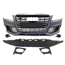 Передній бампер  ( з решіткою в стилі W12 V1 ) на Audi A8 D4 2010-2014 року