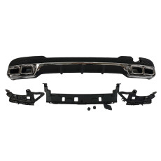 Дифузор ( заднього бампера ) Chrome Black / Chrome Pipe ( стиль AMG E63 )  на Mercedes-Benz E-Class W212 2013-2016 року