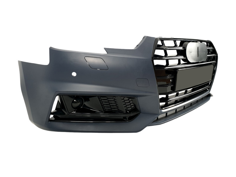 Передній бампер  ( стиль S4 ) під дистронік на Audi A4 B9 2015-2019 року