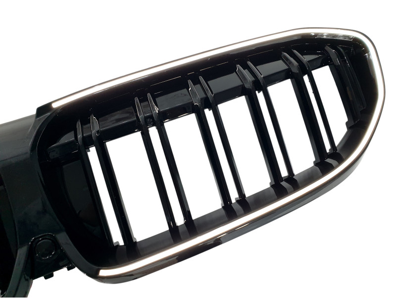 Ніздрі Чорний глянець LED ( Iconic Glow ) 2bar на BMW 3 Series G20 / G21 2018-2022 року