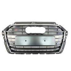 Решітка радіатора Silver Chrome ( в стилі S3 ) ПОШКОДЖЕНА на Audi A3 8V 2016-2020 року