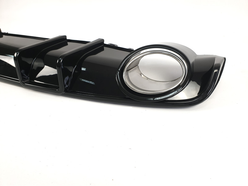 Дифузор ( заднього бампера ) Full Black / Chrome Pipe ( в стилі RS4 ) V2 S-Line на Audi A4 B9 2015-2019 року