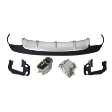 Дифузор ( заднього бампера ) Silver Black / Chrome Pipe ( стиль CLA45 AMG ) на Mercedes-Benz CLA-Class C117 2013-2017 року