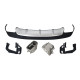 Дифузор ( заднього бампера ) Silver Black / Chrome Pipe ( стиль CLA45 AMG ) на Mercedes-Benz CLA-Class C117 2013-2017 року